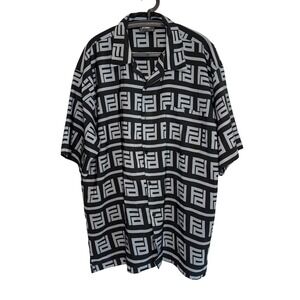 The Funktion Wear Mens Button Down Short Sleeve Shirt XL Coastal Soft Hipster